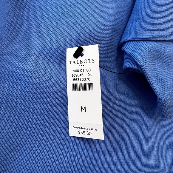 TALBOTS Cotton Long Sleeve Tee/ Blue Iris - Picture 4 of 4